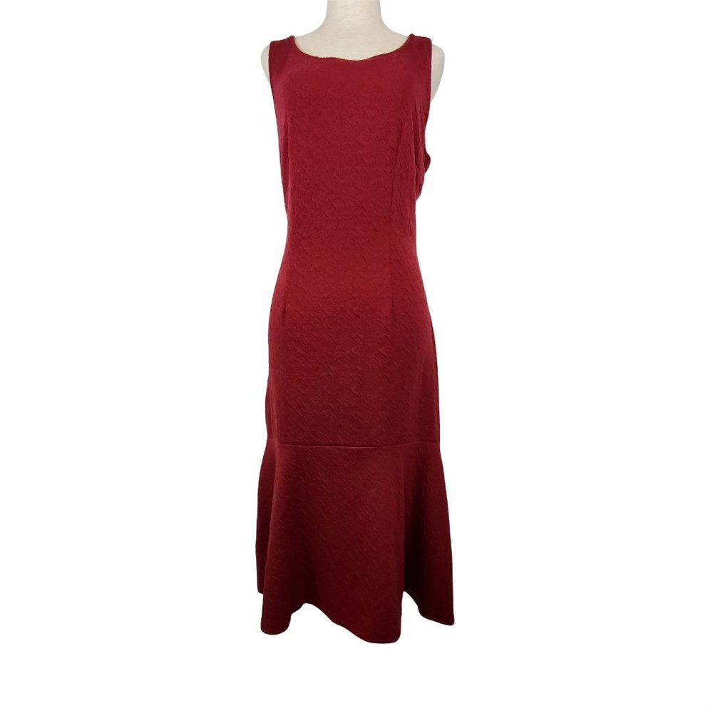 Just Fab Womens Dress sz XXL Maroon midi length high low  hem tank